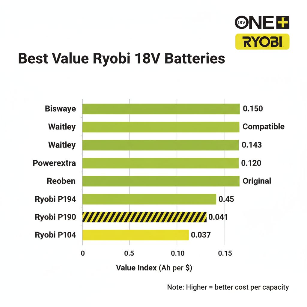 Which Ryobi 18V ONE + battery to choose? Comparative table.