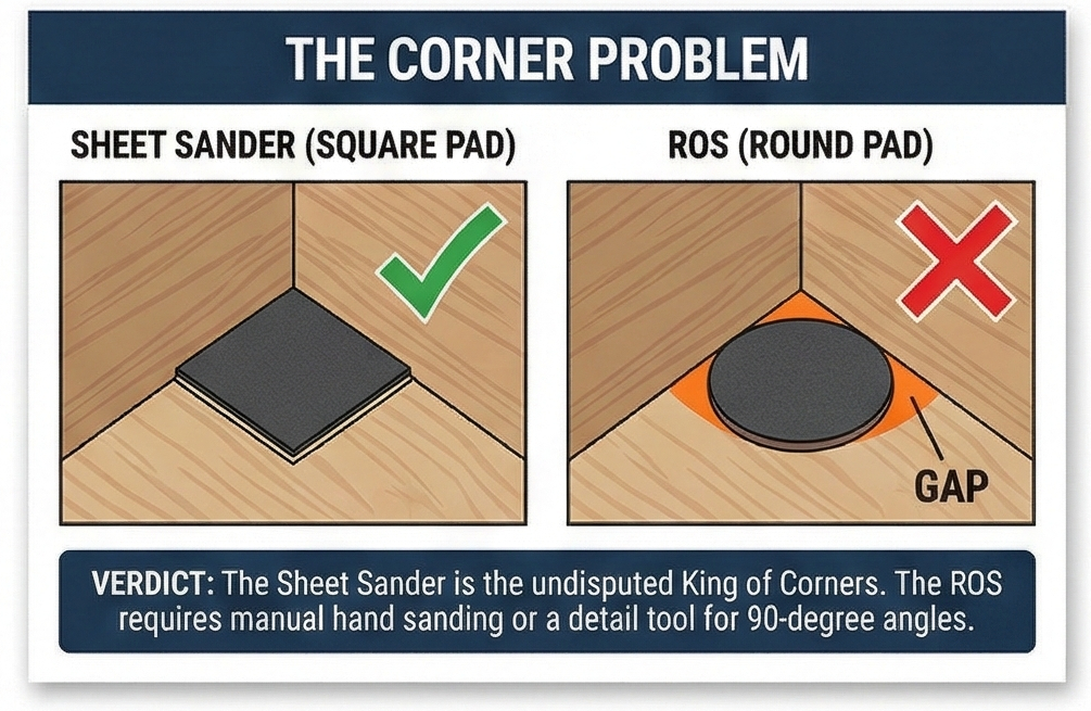 Corner Sanding - Square vs Round Pad